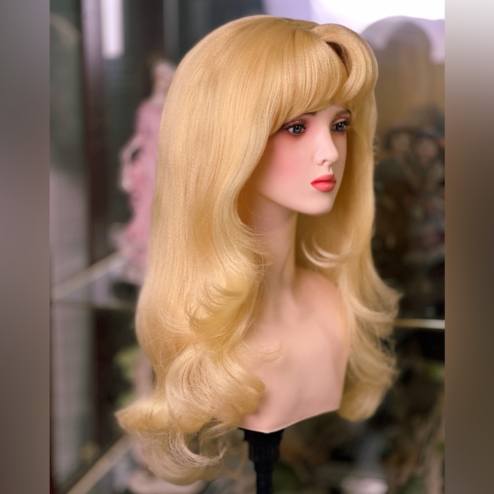 Golden Yellow Blonde Middle Part HardFront Wig